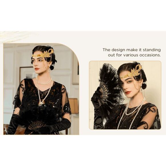 ✨ 6PCS 1920s Accessories Flapper Great Gatsby Vintage Retro Costume Set NEW - Picture 9 of 16